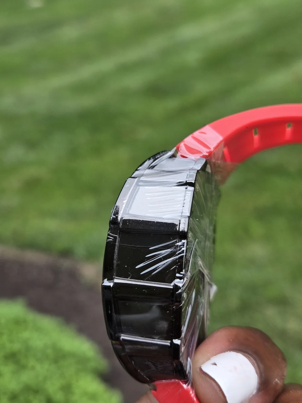 Men's Red Crystal-Accent Sport Watch